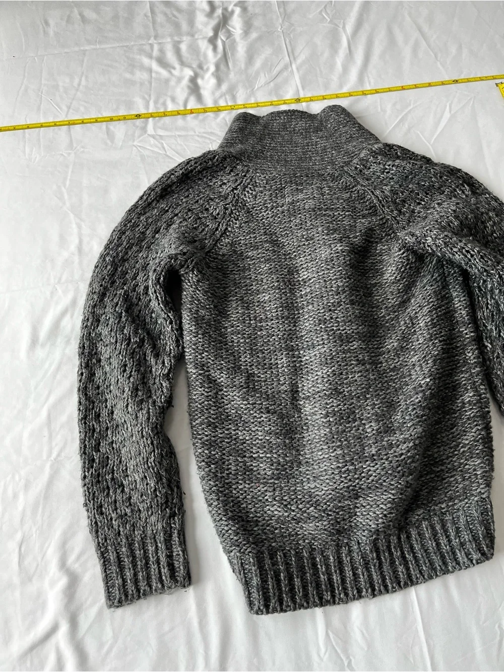 Weatherproof Men's Charcoal Cable-Knit Shawl Collar Cardigan